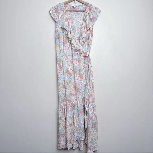 Joe Fresh Pastel Floral Ruffle Midi Dress - Picture 2 of 12